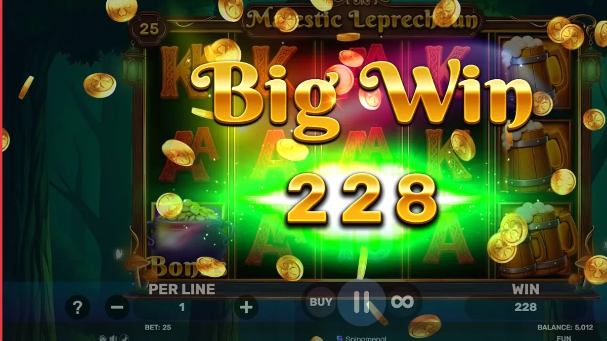 Tampilan visual slot Majestic Leprechaun dengan tema keberuntungan Irlandia di layar ponsel.