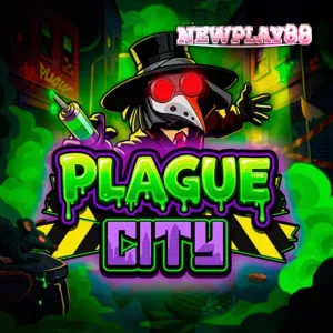 Tampilan visual slot Plague City dengan estetika horor neon